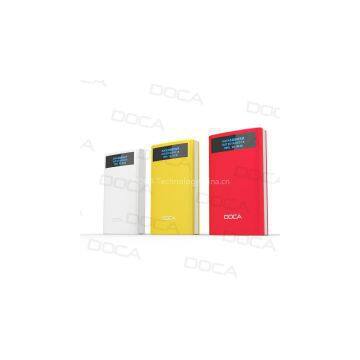 DOCA D563 10000mah power bank dual usb output for iphone samsung