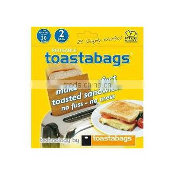 2 NON STICK TOASTER BAGS COOKING CAMPING BREAKFAST EGG