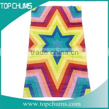 Star stripe transfer printed reactive dye beach towel with pillow