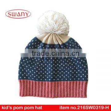 kid's children's baby Scarf Hat & Glove Set 100%acrylic pom pom hat