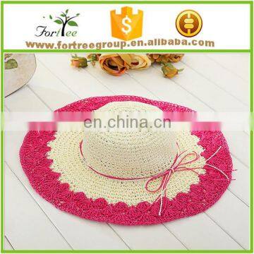 Wholesale cheap hand woven summer beach women straw beach floppy hat