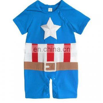 TZ-69202 New Baby Boy Captain America Halloween Christmas Costume Romper Outfit