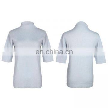 Women clothing manufacturer produced short sleeve new fashion turtle neck sweater designs for kids made of mongolian cashmere