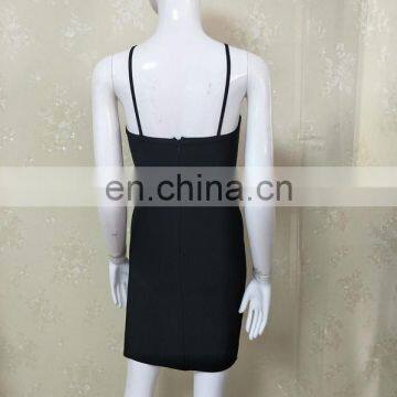 Fashion Women Sexy Spaghetti Strap Cross Front Split Bodycon Club Dresses Cothes Wholesale Dropship photo-5