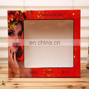 Custom Folding Packaging Paper Gift Box For Cosmetic Packaging With PVC Window