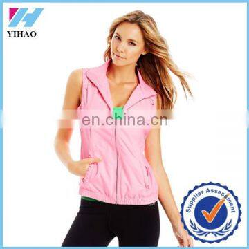 Trade Assurance Yihao 2015 New Woman Sports Mesh Gym Sports Wear Uniform T shirt Tank Top Jacket