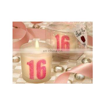 Sparkling Pink 16 Design Candle Favors