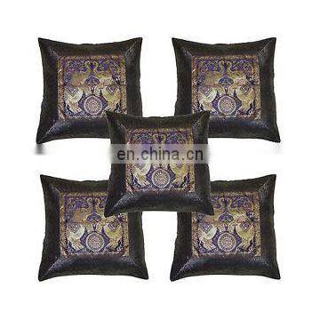 Indian Elephant Brocade Banarasi Silk Cushion Cover Vintage Pillow Cases Single Pillow Cover Pillow Case Throw wholesale