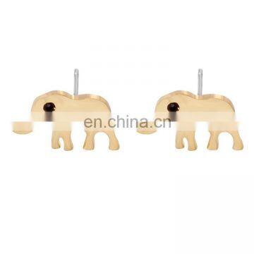 Simple design animal elephant small gold stud earrings for women