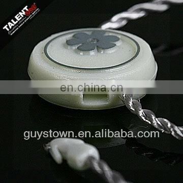 custom emboss brand name logo seal lock tag string for hang tag