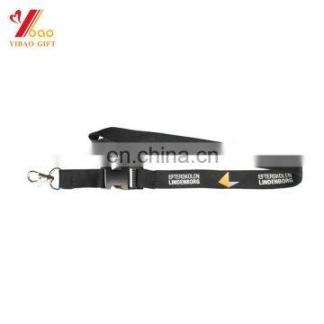 Factory price black polyester/nylon lanyard with custom logo design