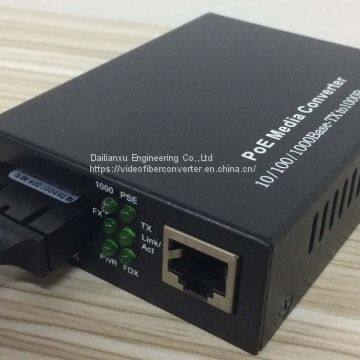 Mini single port Gigabit POE IP camera to fiber optical transmitter and receiver POE camera over fiber 1000M POE IP fibe