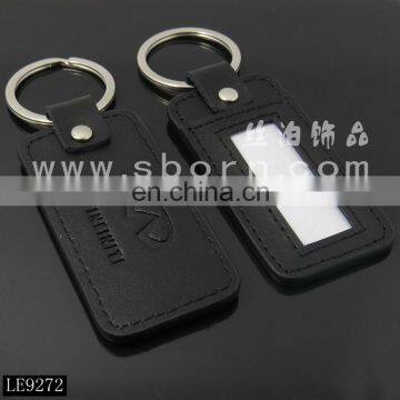 popular simple metal keychain with leather