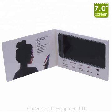 2018 Newest Design 7 Inches Video Postcard/ Video Mailer/ LCD Video Brochure Card for Phone Advertising