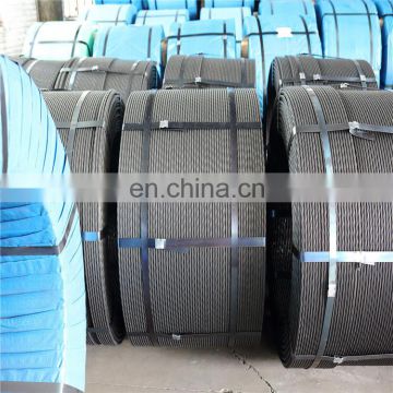 China Supplier high tensile SWRH 77B 15.24mm pc steel strand for prestressed anchorage