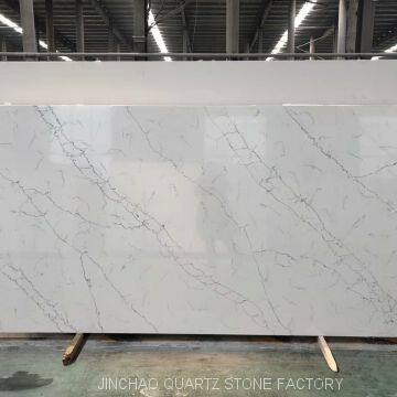 Artificial calacatta white quartz stone slabs