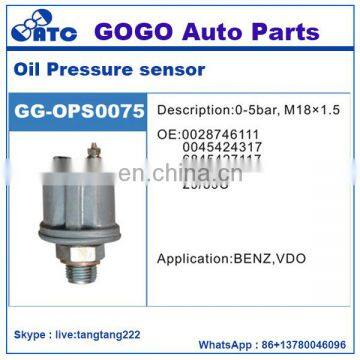 0-5Bar M18*1.5 Oil Pressure Sensor for Mercedes VDO OEM 0028746111 0045424317 6845427117 OM355 29/59C