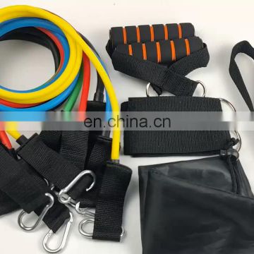 Hot Sell Handle 11 Pcs Resistance Band Set Resistance Bands Custom Logo