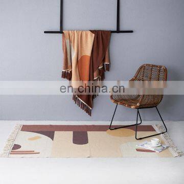 Amazon Mat Rugs Carpets for Bedroom Living Room Nordic Rugs RAWHOUSE Woven Cotton Printed Rug photo-4
