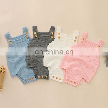 2020 Baby Boys Girls Pure Color Knitting Triangle Rompers Autumn Infant Baby Romper Baby Boy Girl Braces Romper Clothes