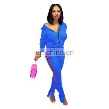 LAITE SET2083 2020 Hot Sales High Quality Cotton Patchwork Zipper-up 2 Piece Set Women Clothing Two Piece Pants Set photo-7