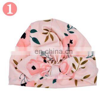 Newborn Hats Baby Soft Cotton Sun Hat Floral Bowknot Cap Toddler Turban Photo Props Indian Flower Cap Infant Hair Bands photo-4
