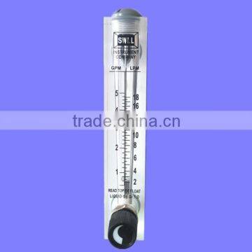 Water flow meter (flowmeter) with adjustable valve