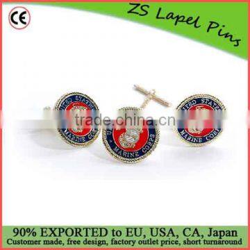 Custom quality Marine Corps Tie Tack & Cuff Link Set