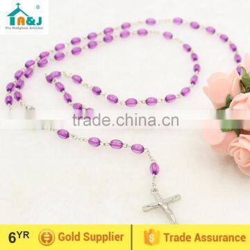 Oval shape acrylic beads rosary