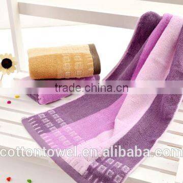 pure cotton yarn dyed square and strip jacquard face towel wholesale