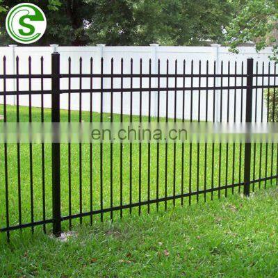 Guangzhou factory finial top iron fence panels design residential ornamental fencing