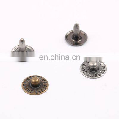 Jeans Combined Military Denim Customized Metal Brass Rivet Button