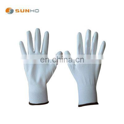 Sunnyhope  gardening glove cheap safety work  13 g colorful  PU coated  anti electronic gloves