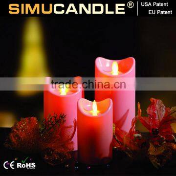 Moving Wick Battery Operated LED Candle for Wedding, with USA and EU Patent