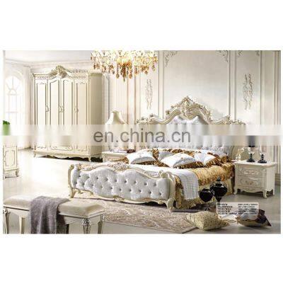 American luxury wood double bed luxury velvet bedroom furniture