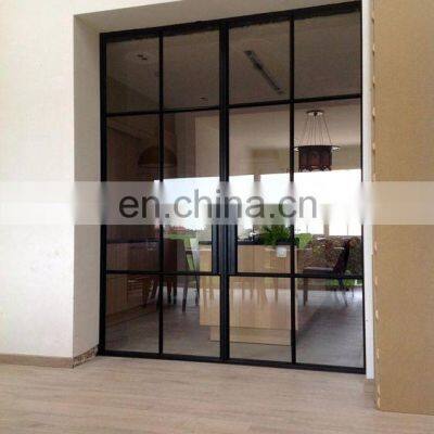 Simple Designs Modern Double Glass Front Swing Wrought Iron Door photo-4