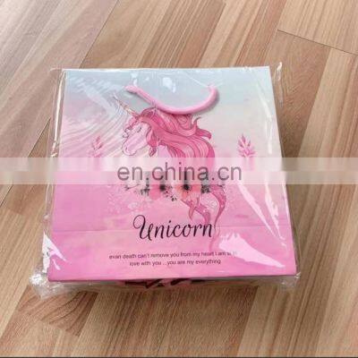 Top quality unicorn cute birthday gift cardboard paper box for toy packaging with lid