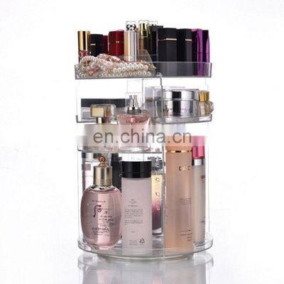 new style 360 Degree Rotating plastic Adjustable Cosmetic Storage Makeup Organiser box