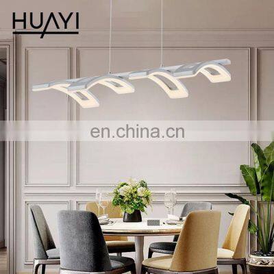 HUAYI China Manufacture Silver Color Indoor Bedroom Living Room Hanging Modern LED Pendant Light