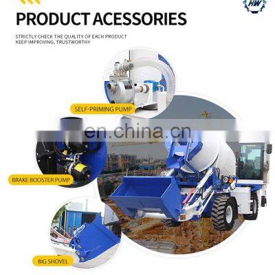 HENGWANG HWJB200 Ready for Delivery 2CBM Mini Auto Feeding Concrete Mixer Trucks photo-3