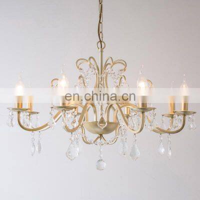 European Style Simple Retro Iron Wedding Hall Ceiling Crystal Warm Light Chandelier Dining Room Light Living Room Light Wedding photo-5
