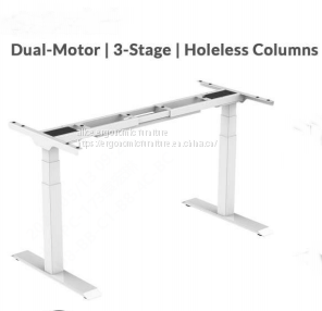 Dual Motor Electric Height Adjustable Desk Sit Stand Holeless Column Design