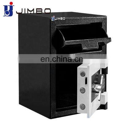 Jimbo metal cash drop depository safe box with inner locking compartment drawer