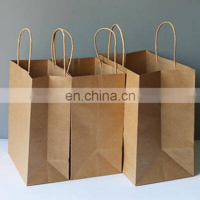 Custom Paper Bags Take Away Food Bag Chicken Bubble Milk Tea Take Away Brown Paper Bag photo-4