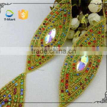 Colorful Diamante Beaded Trim Craft Applique Quality Choice photo-2