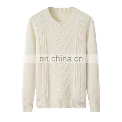 Wholesale 100% Cashmere Crew Neck Pullover Stylish Women's Winter Clothing Custom Knit Casual Solid Sweater OEM Service