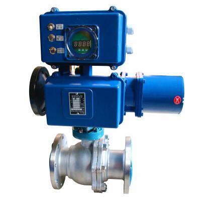 DN80 CF8 Stainless Steel WCB Electric Actuator Ball Valve