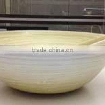 High quality best selling eco friendly OMBRE style spun bamboo White fruit bowl from Viet Nam