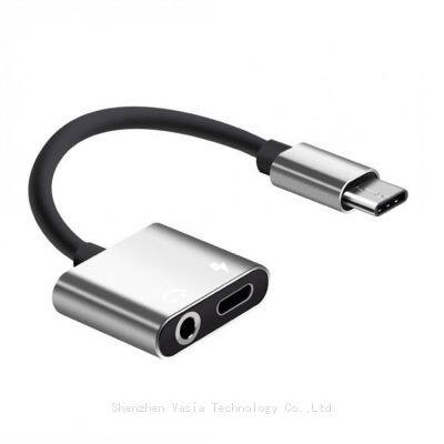 Factory Wholesale High Quality Type C Female Audio 3.5mm Headphone Jack Suitable for Mobile Phone 2 in 1 Adapter