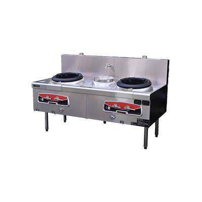 Quiet Chef Series Natural Gas Double Wok & Single Warm Stove